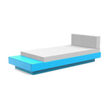 Platform One Outdoor Chaise Lounge with Table Outdoor Seating Loll Designs Sky Blue Cast Silver 