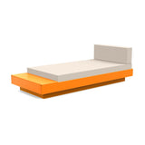 Platform One Outdoor Chaise Lounge with Table Outdoor Seating Loll Designs Sunset Orange Canvas Flax 