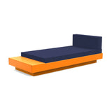 Platform One Outdoor Chaise Lounge with Table Outdoor Seating Loll Designs Sunset Orange Canvas Navy 