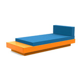 Platform One Outdoor Chaise Lounge with Table Outdoor Seating Loll Designs Sunset Orange Canvas Regatta Blue 