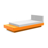 Platform One Outdoor Chaise Lounge with Table Outdoor Seating Loll Designs Sunset Orange Cast Silver 