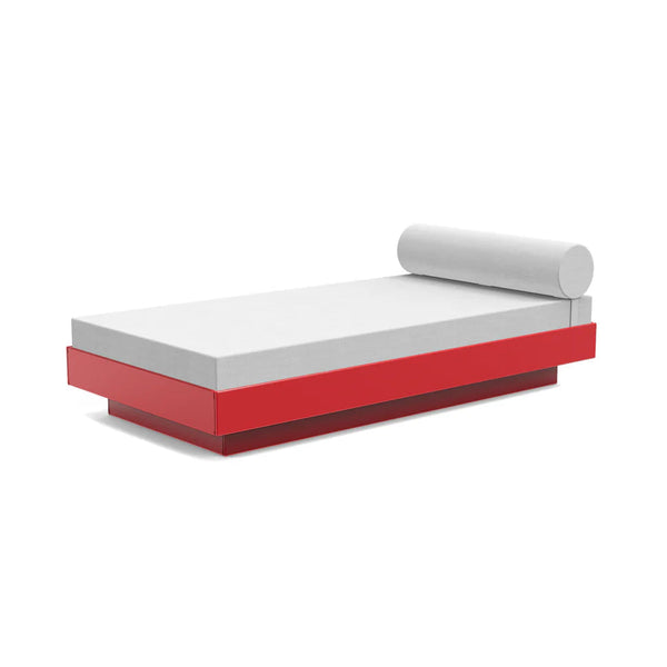 Platform One Outdoor Daybed Outdoor Seating Loll Designs Apple Red Cast Silver 