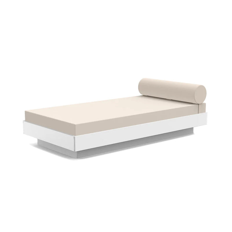 Platform One Outdoor Daybed Outdoor Seating Loll Designs Cloud White Canvas Flax 