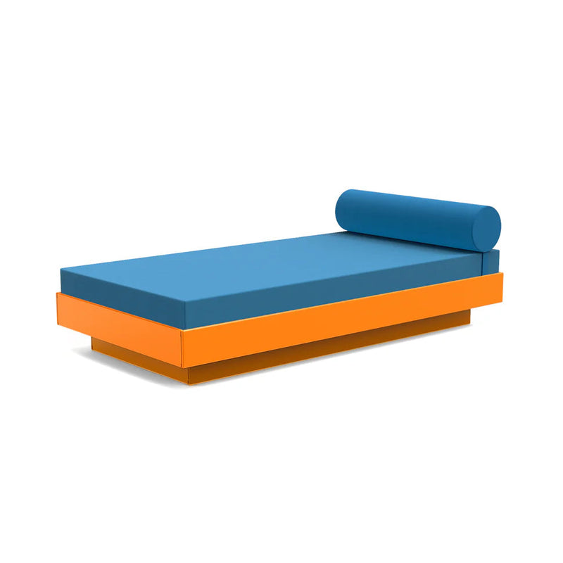 Platform One Outdoor Daybed Outdoor Seating Loll Designs Sunset Orange Canvas Regatta Blue 