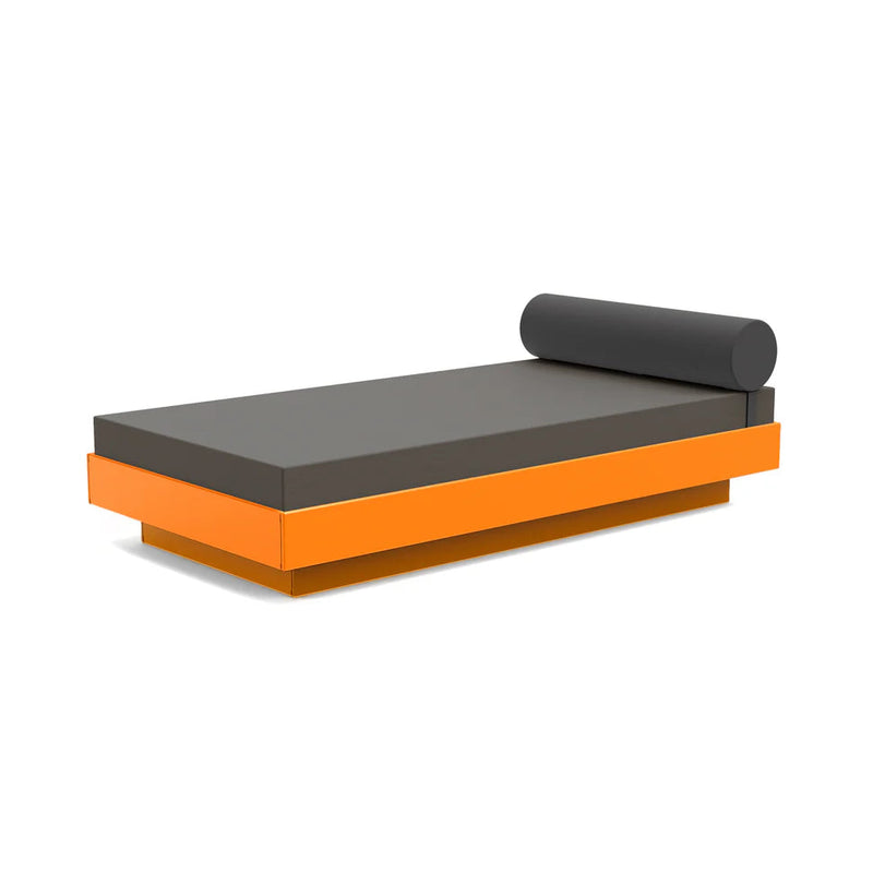 Platform One Outdoor Daybed Outdoor Seating Loll Designs Sunset Orange Cast Charcoal 