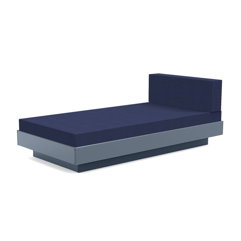 Platform One Recycled Outdoor Chaise Lounge Outdoor Seating Loll Designs Ash Blue Canvas Navy 