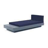 Platform One Recycled Outdoor Chaise Lounge with Table Outdoor Seating Loll Designs Ash Blue Canvas Navy 