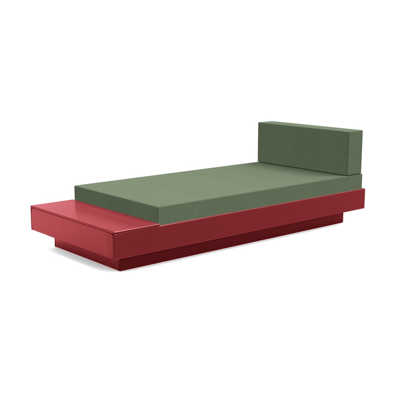 Platform One Recycled Outdoor Chaise Lounge with Table Outdoor Seating Loll Designs Chili Canvas Fern 