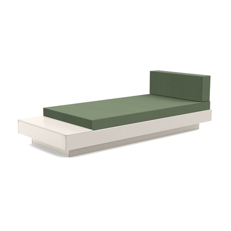 Platform One Recycled Outdoor Chaise Lounge with Table Outdoor Seating Loll Designs Fog Canvas Fern 