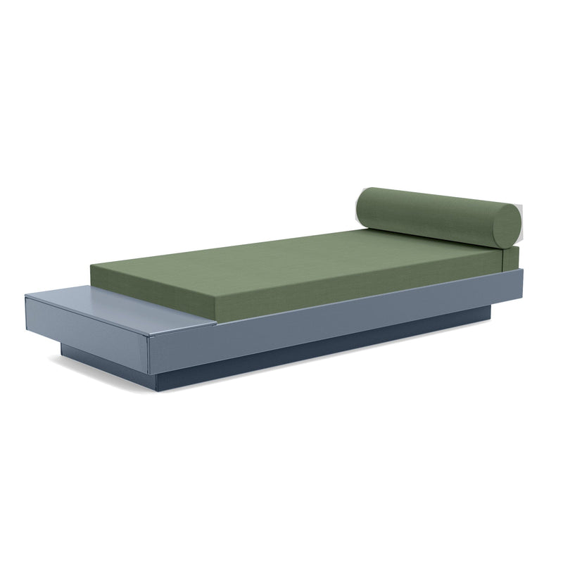 Platform One Recycled Outdoor Daybed with Table Outdoor Seating Loll Designs Ash Blue Canvas Fern 