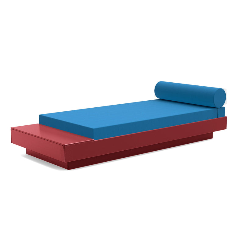 Platform One Recycled Outdoor Daybed with Table Outdoor Seating Loll Designs Chili Canvas Regatta Blue 