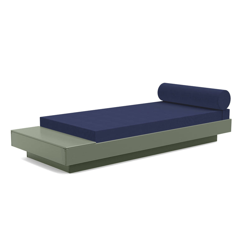 Platform One Recycled Outdoor Daybed with Table Outdoor Seating Loll Designs Sage Canvas Navy 