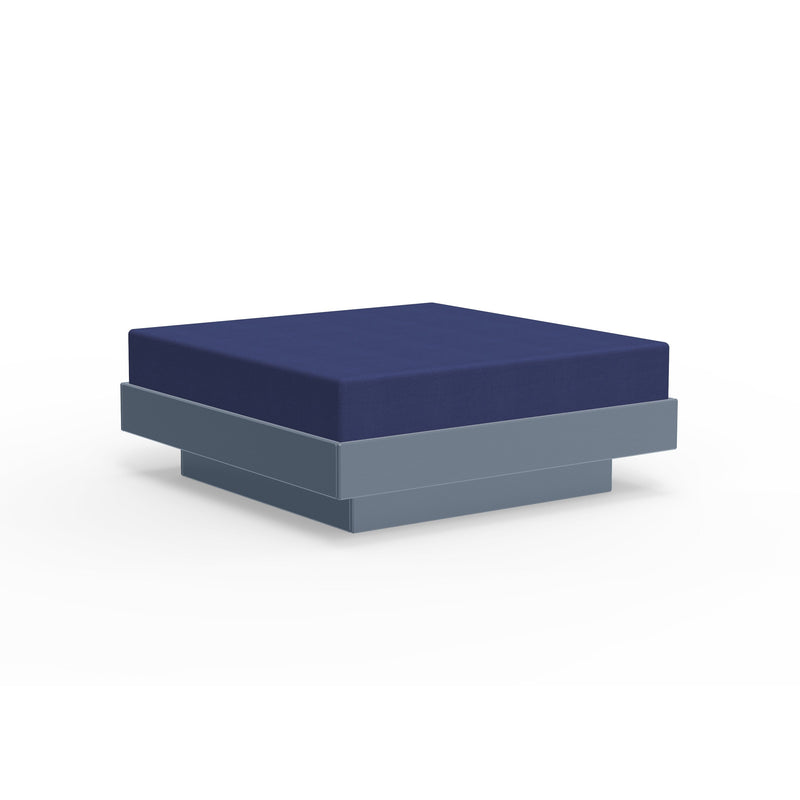 Platform One Recycled Outdoor Ottoman Outdoor Seating Loll Designs Ash Blue Canvas Navy 