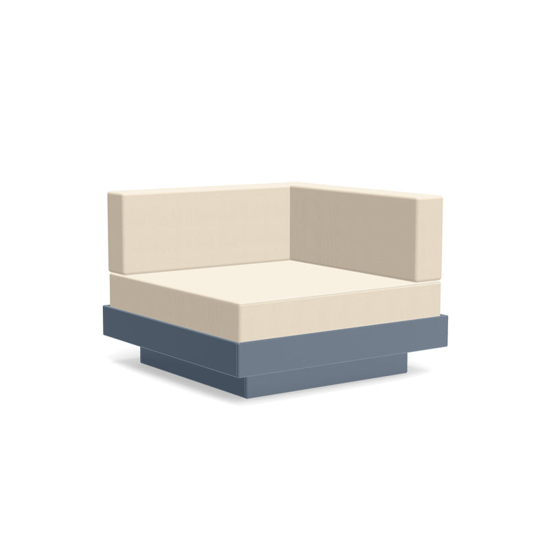 Platform One Recycled Outdoor Sectional Corner Outdoor Seating Loll Designs Ash Blue Canvas Flax 