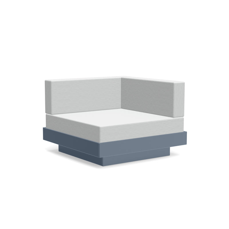 Platform One Recycled Outdoor Sectional Corner Outdoor Seating Loll Designs Ash Blue Cast Silver 