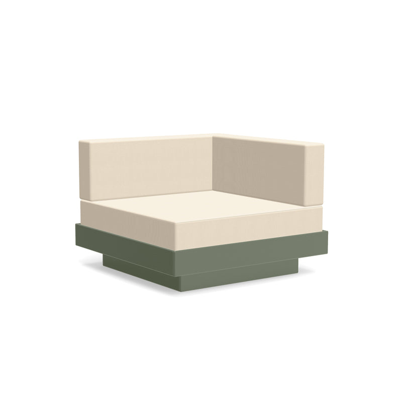 Platform One Recycled Outdoor Sectional Corner Outdoor Seating Loll Designs Sage Canvas Flax 