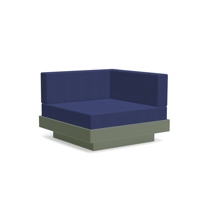 Platform One Recycled Outdoor Sectional Corner Outdoor Seating Loll Designs Sage Canvas Navy 