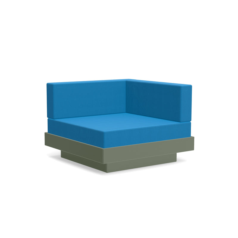 Platform One Recycled Outdoor Sectional Corner Outdoor Seating Loll Designs Sage Canvas Regatta Blue 