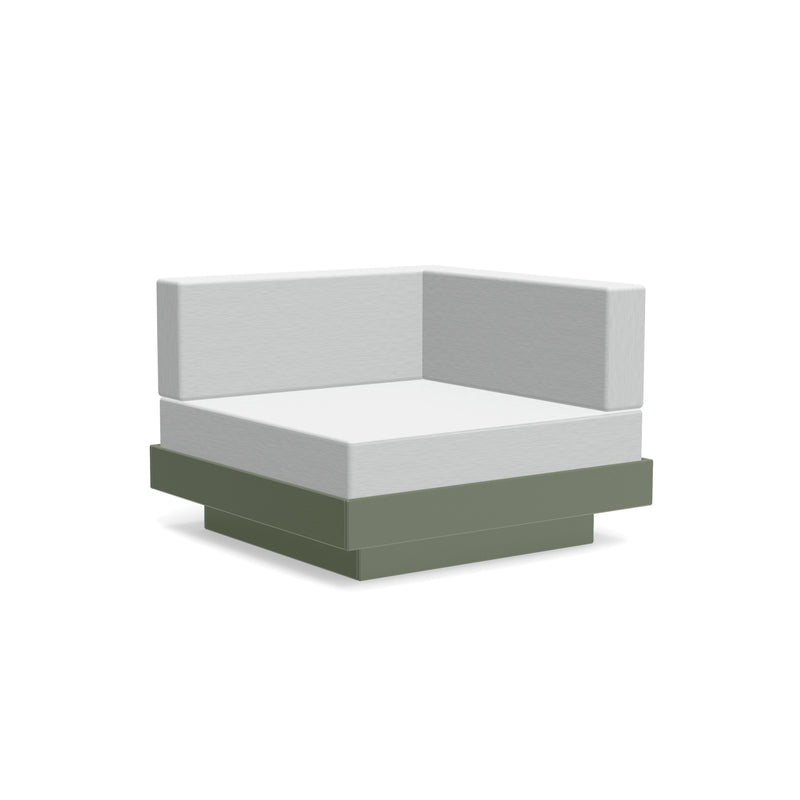 Platform One Recycled Outdoor Sectional Corner Outdoor Seating Loll Designs Sage Cast Silver 