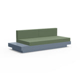 Platform One Recycled Outdoor Sectional Sofa Left/Right Table Outdoor Seating Loll Designs Ash Blue Canvas Fern 