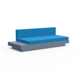 Platform One Recycled Outdoor Sectional Sofa Left/Right Table Outdoor Seating Loll Designs Ash Blue Canvas Regatta Blue 