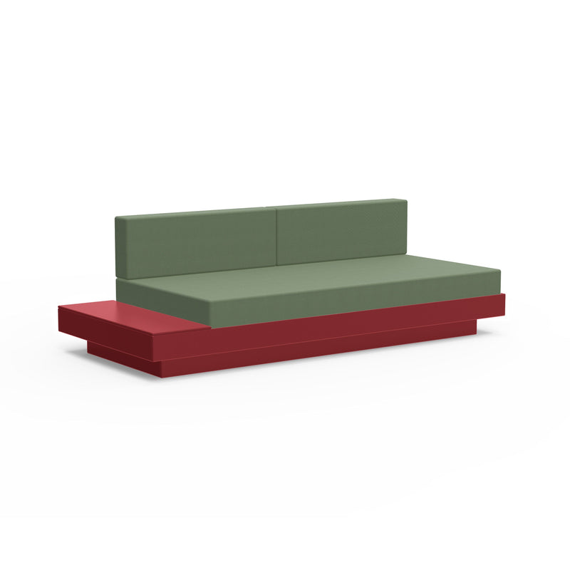 Platform One Recycled Outdoor Sectional Sofa Left/Right Table Outdoor Seating Loll Designs Chili Canvas Fern 