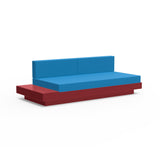 Platform One Recycled Outdoor Sectional Sofa Left/Right Table Outdoor Seating Loll Designs Chili Canvas Regatta Blue 