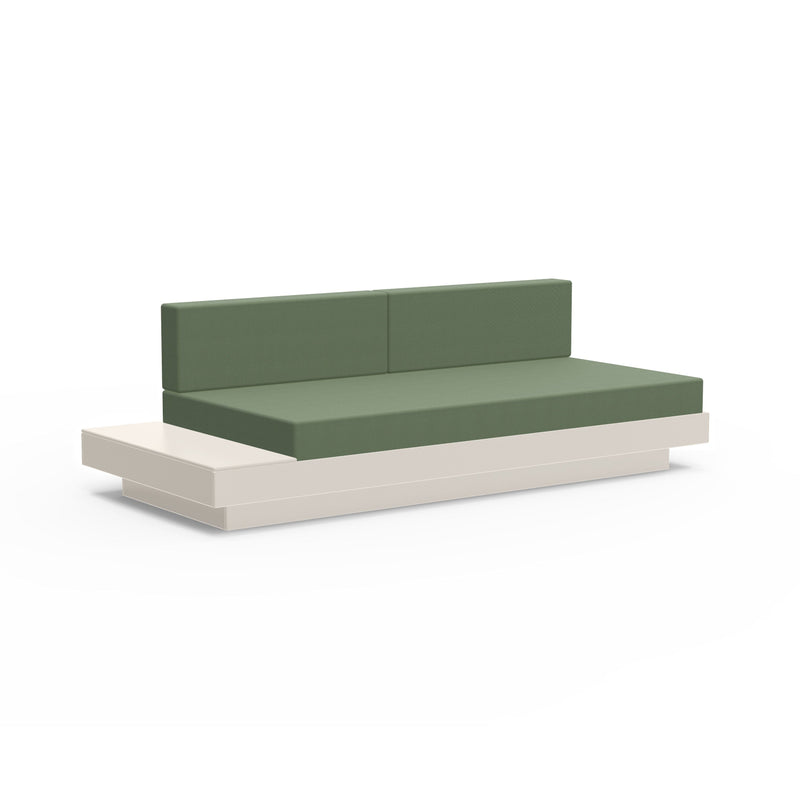 Platform One Recycled Outdoor Sectional Sofa Left/Right Table Outdoor Seating Loll Designs Fog Canvas Fern 