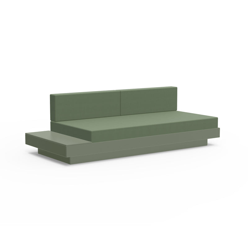 Platform One Recycled Outdoor Sectional Sofa Left/Right Table Outdoor Seating Loll Designs Sage Canvas Fern 