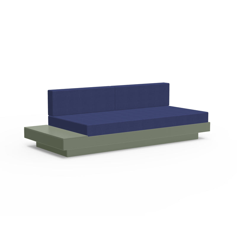 Platform One Recycled Outdoor Sectional Sofa Left/Right Table Outdoor Seating Loll Designs Sage Canvas Navy 