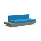 Platform One Recycled Outdoor Sectional Sofa Left/Right Table Outdoor Seating Loll Designs Sage Canvas Regatta Blue 