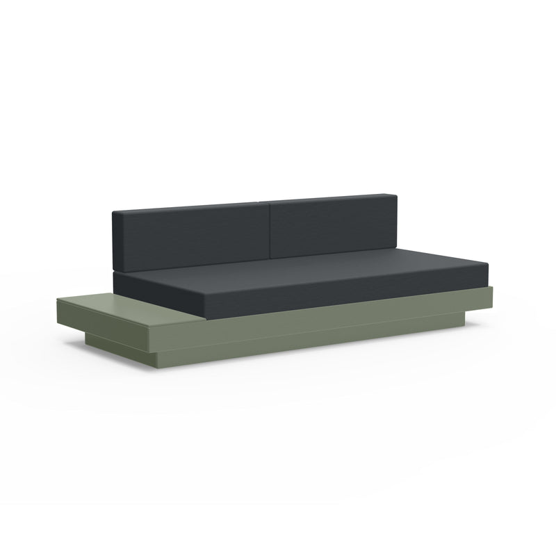 Platform One Recycled Outdoor Sectional Sofa Left/Right Table Outdoor Seating Loll Designs Sage Cast Charcoal 