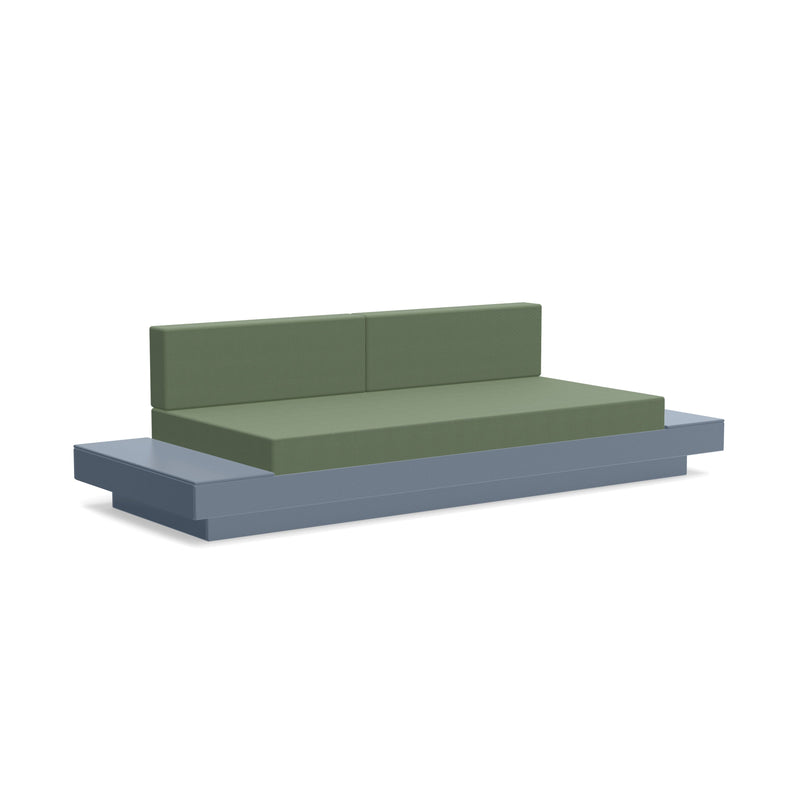 Platform One Recycled Outdoor Sofa with Tables Outdoor Seating Loll Designs Ash Blue Canvas Fern 