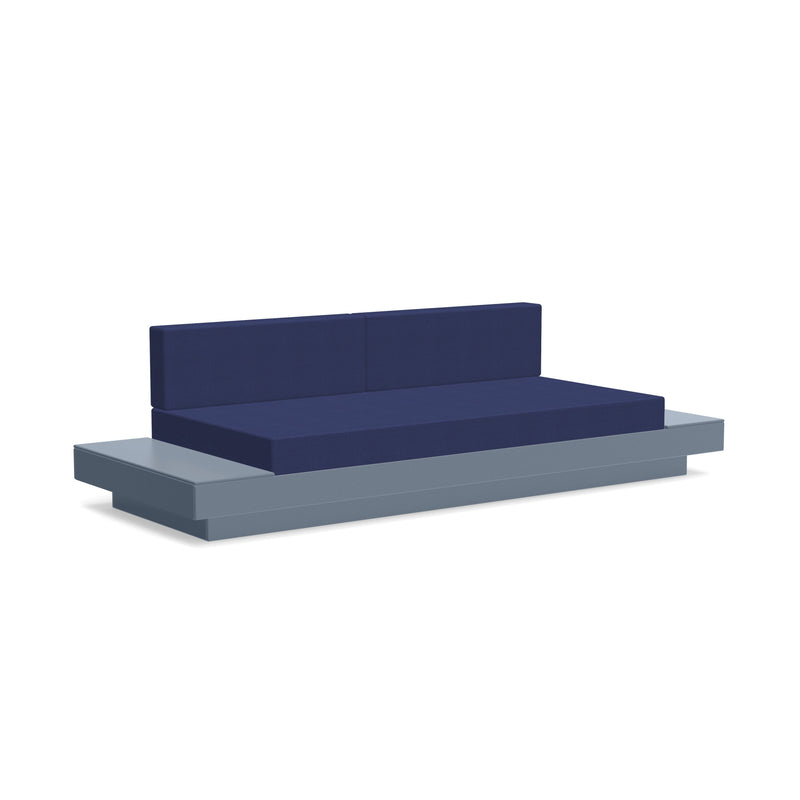 Platform One Recycled Outdoor Sofa with Tables Outdoor Seating Loll Designs Ash Blue Canvas Navy 