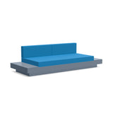 Platform One Recycled Outdoor Sofa with Tables Outdoor Seating Loll Designs Ash Blue Canvas Regatta Blue 