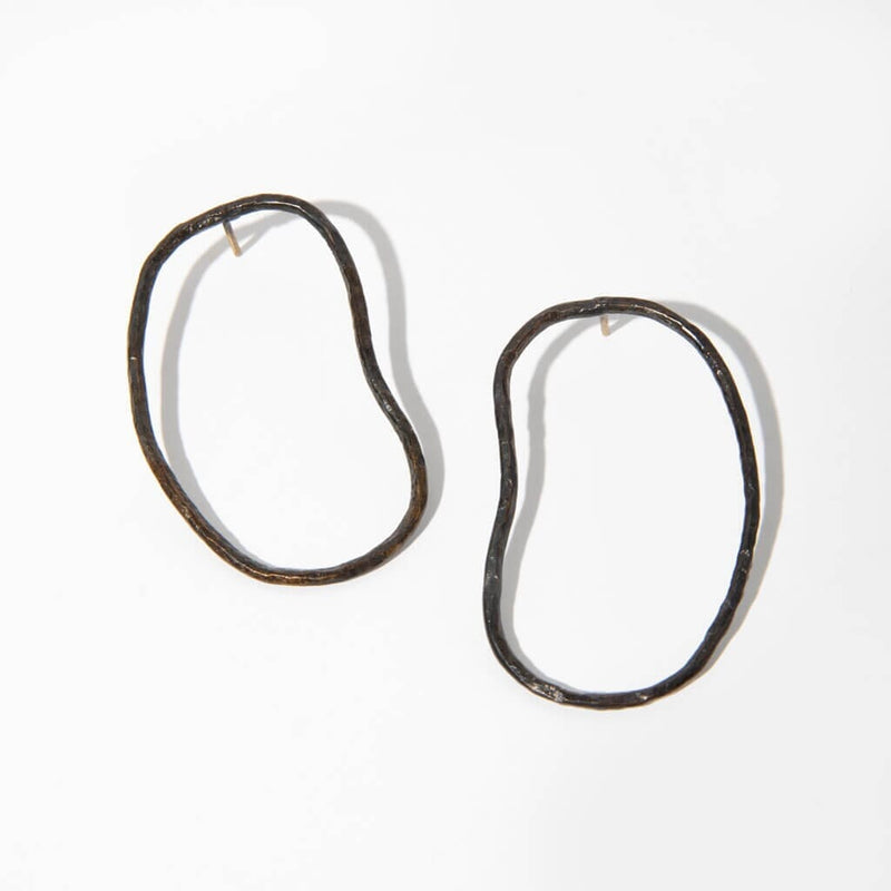 Pool Statement Earrings Earrings Mulxiply Oxidized Brass 