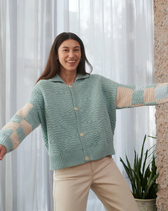 Prietema Crochet Jacket Jackets The Knotty Ones One Size Fantasy Sea Foam 