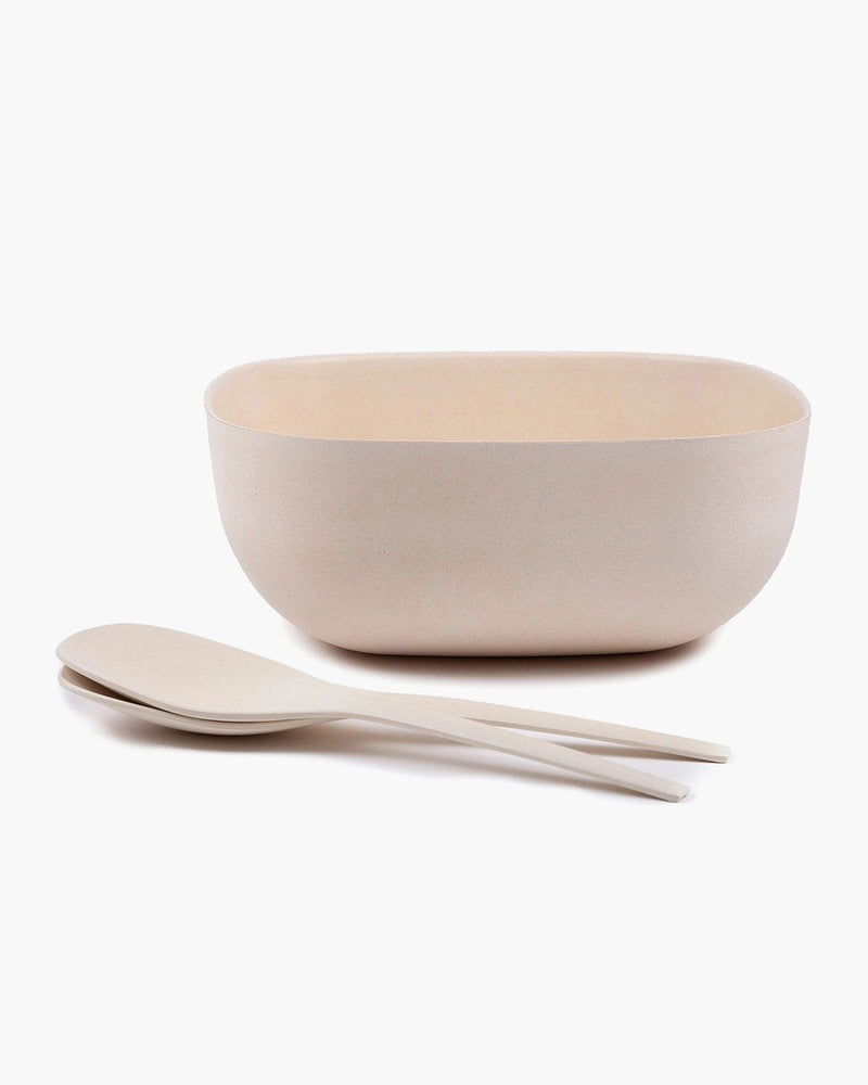 Recycled Bamboo Salad Bowl + Servers Set