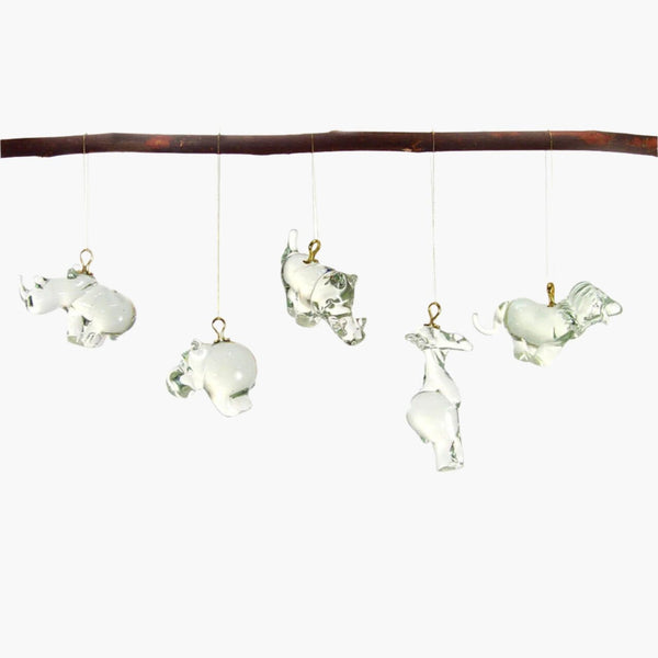 Recycled Glass Animal Ornaments