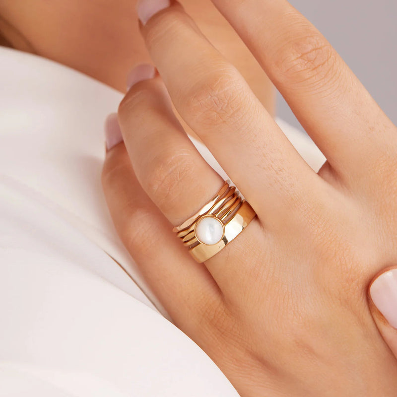 Recycled Gold Moonlight Ring II Rings Sara Patino Jewelry 