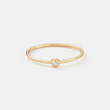 Recycled Gold Stacking Ring - White Topaz Rings Sara Patino Jewelry 