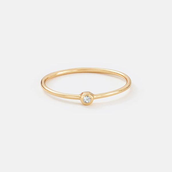 Recycled Gold Stacking Ring - White Topaz Rings Sara Patino Jewelry 