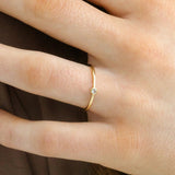 Recycled Gold Stacking Ring - White Topaz Rings Sara Patino Jewelry 