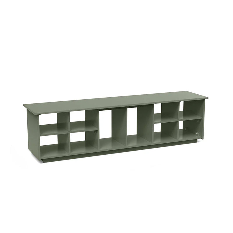 Recycled Outdoor Cubby Bench Outdoor Storage Loll Designs Sage 65" Boot Holes