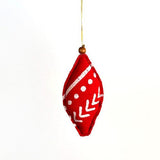 Red Finial Shaped Ornaments Set