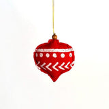 Red Finial Shaped Ornaments Set