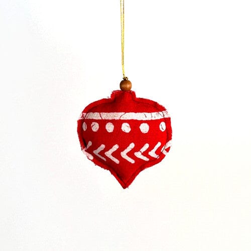 Red Finial Shaped Ornaments Set