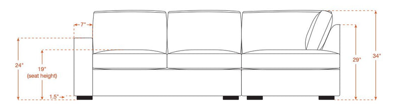 Rio Bumper Sectional in Natural Latex - Cotton