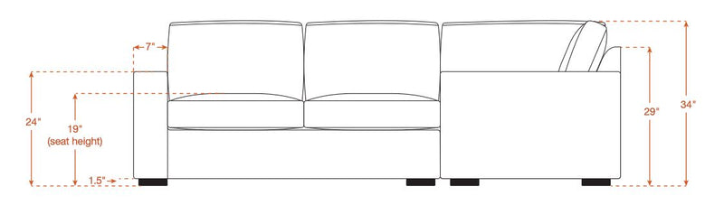 Rio Corner Sectional in Natural Latex - Cotton