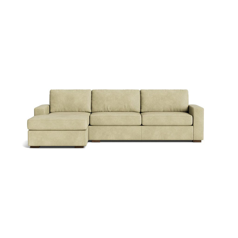 Rio Plush Chaise Sectional in Natural Latex - Leather